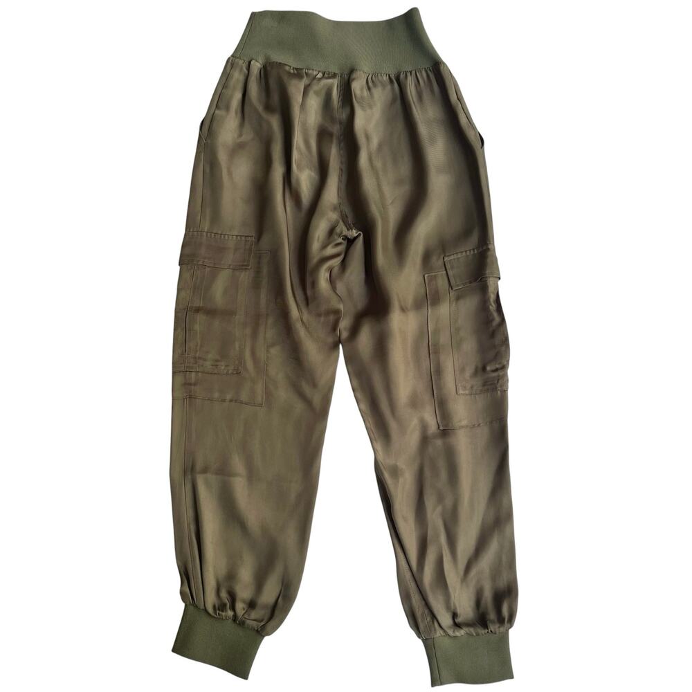 Cinq à Sept Giles Olive Cupro Cargo Jogger Pants Quiet Luxury M - Picture 3 of 10